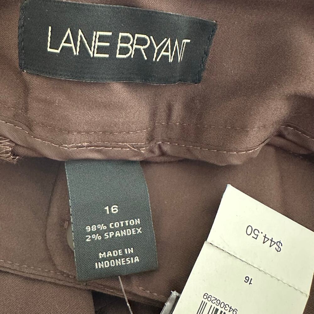 Lane Bryant Women’s Brown Cropped Hight Rise Pants Size 16 NWT - Picture 5 of 6